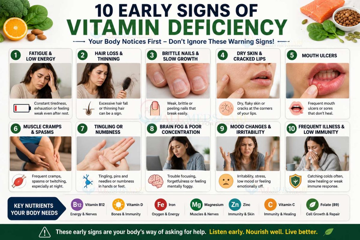 10 early signs of Vitamin Deficiency